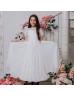 Short Sleeves Ivory Lace Chiffon Flower Girl Dress